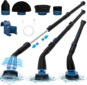 Electric Spin Scrubber, Cordless Cleaning Brush With 4 Replaceable Brush Heads And Adjustable Extension Handle Power Shower Scrubber For Bathroom, Kit