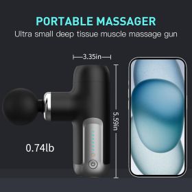 Mini Massage Gun, Portable Massage Gun For Deep Tissue Muscles (Color: Black)